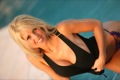 Erica Chevillar pool photos in bikini and wet tank top