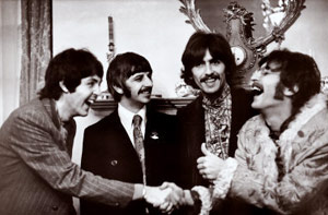 The Beatles during an interview