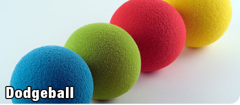 Four Colorful Spongeball used for Recreational Dodgeball