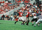 Ohio State quarterback Troy Smith throwing the ball