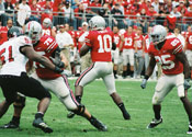 Ohio State quarterback Troy Smith in the pocket