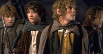Elijah Wood, Sean Astin, Dominic Monaghan and Billy Boyd in "The Fellowship of the Ring"