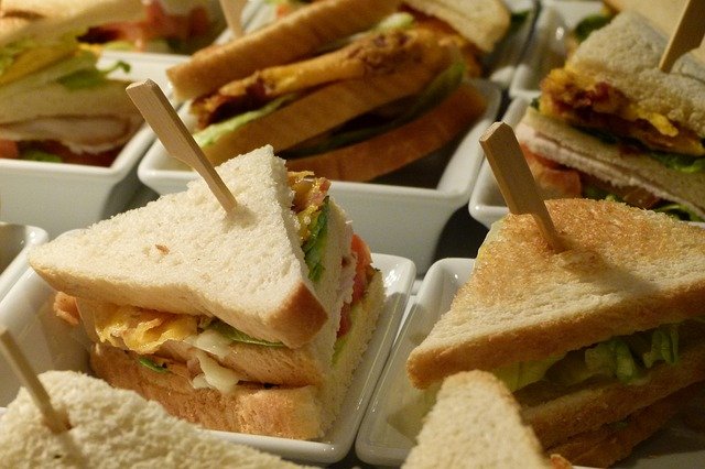 club sandwiches for a party