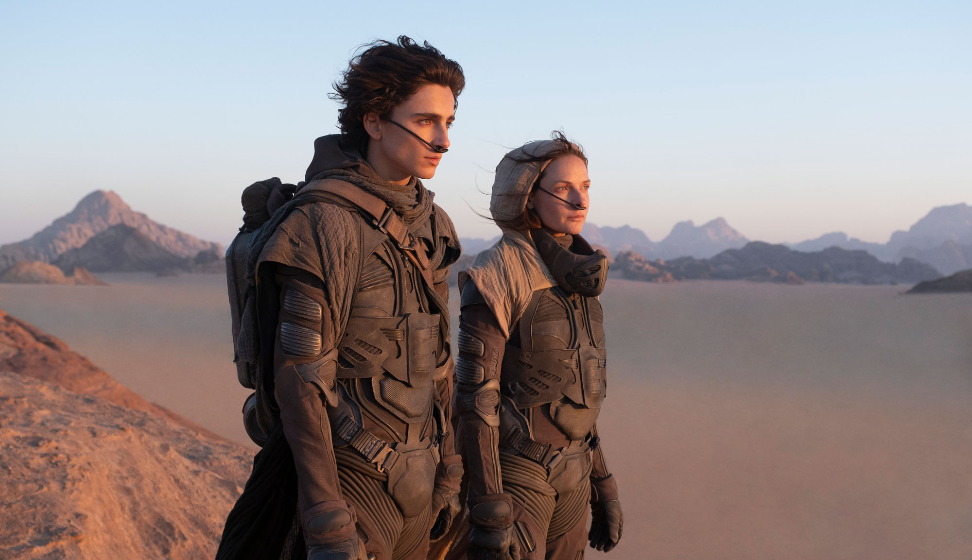 Timothée Chalamet and Rebecca Ferguson in "Dune"
