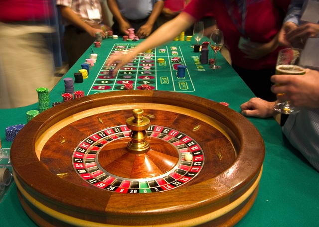 roulette table in casino