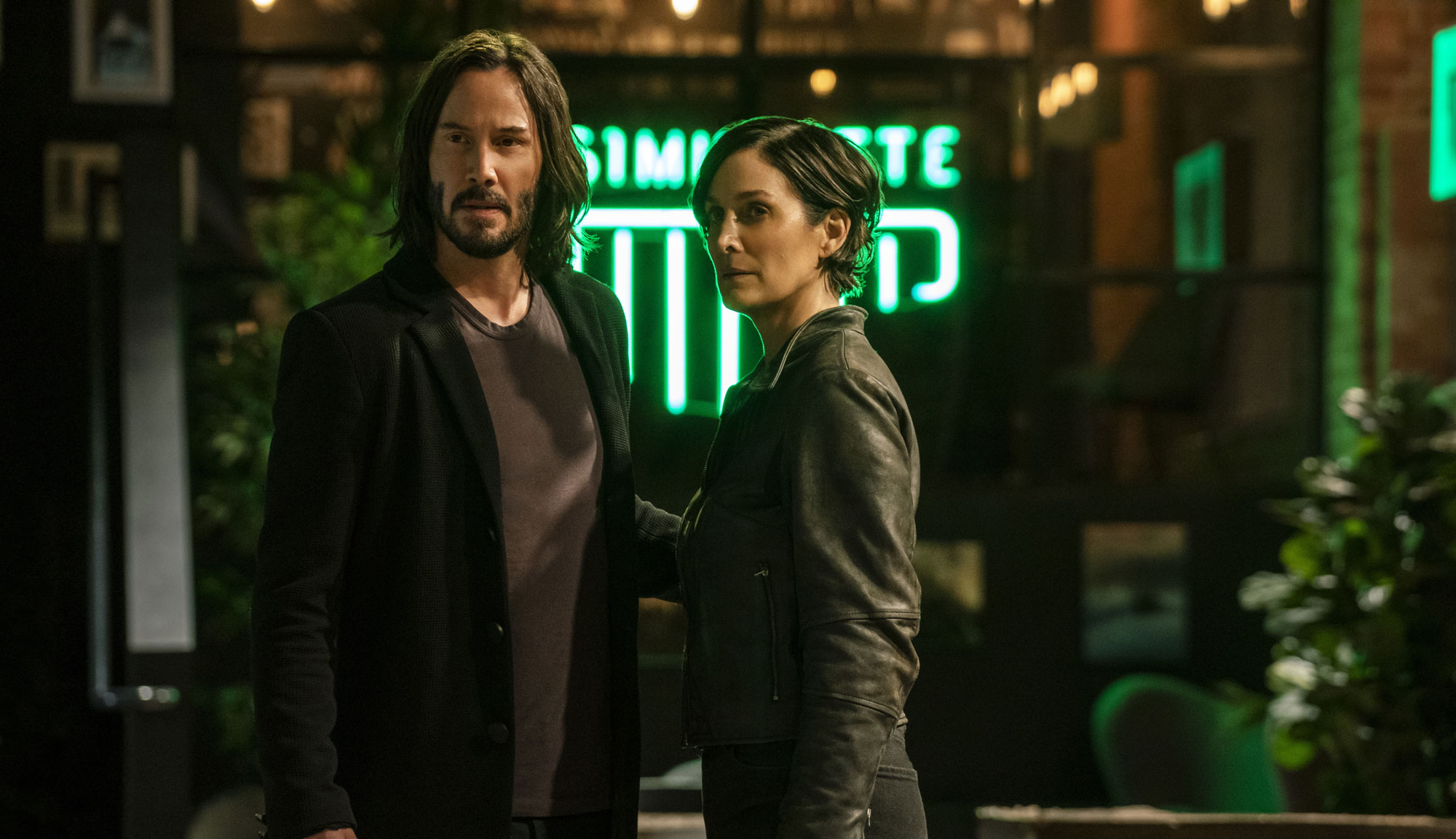 Keanu Reeves and Carrie-Anne Moss in "The Matrix Resurrections"