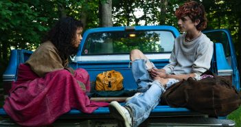 Taylor Russell and Timothée Chalamet in "Bones and All"