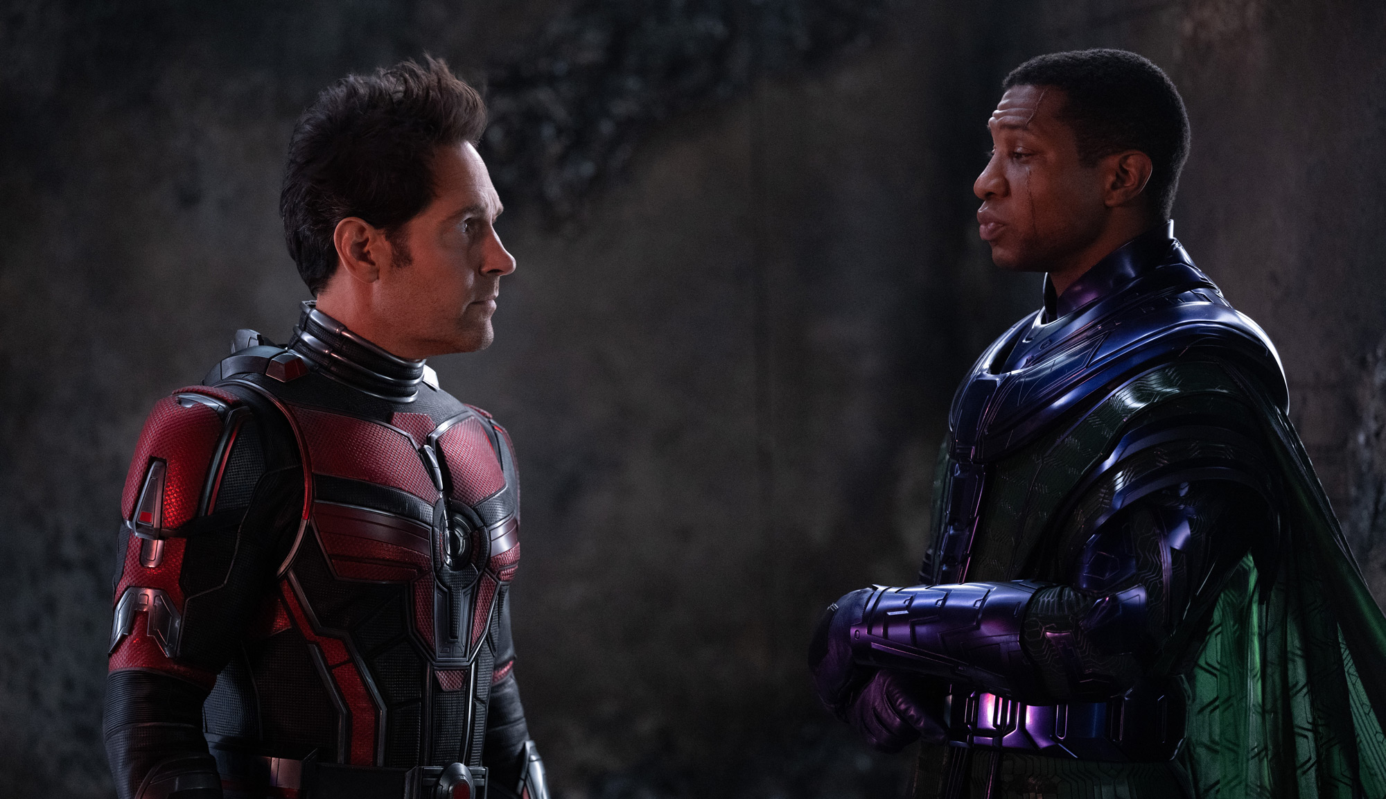 Paul Rudd and Jonathan Majors in "Ant-Man and the Wasp: Quantumania"