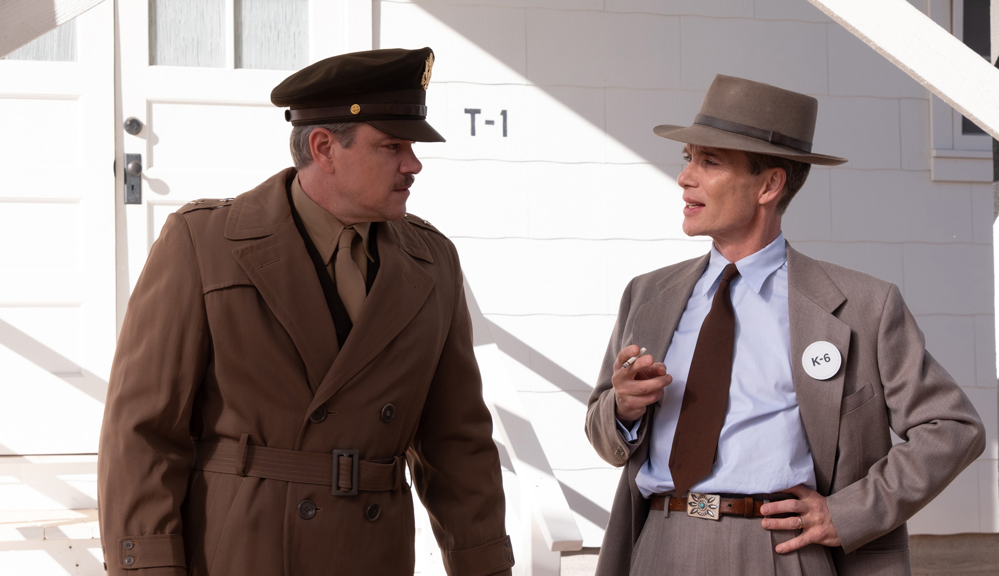 Cillian Murphy and Matt Damon in "Oppenheimer"