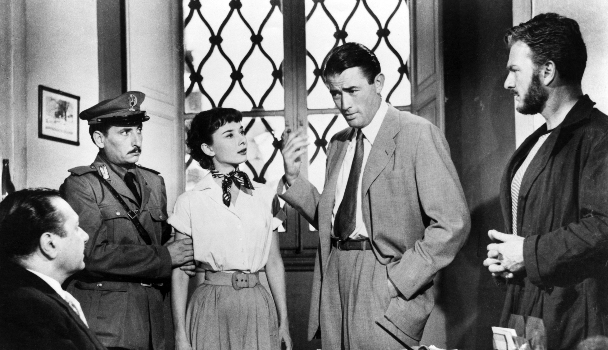 Audrey Hepburn and Gregory Peck in "Roman Holiday"