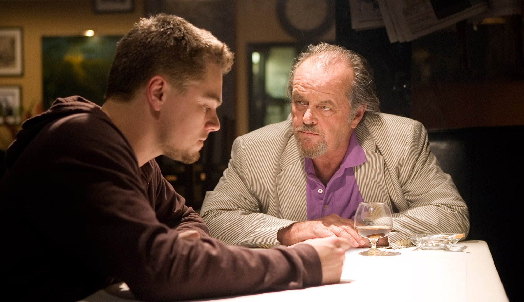 Leonardo DiCaprio and Jack Nicholson in "The Departed"