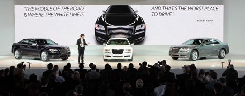 2011 Chrysler 300 at the North American International Auto Show on stage
