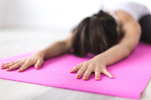 woman doing yoga