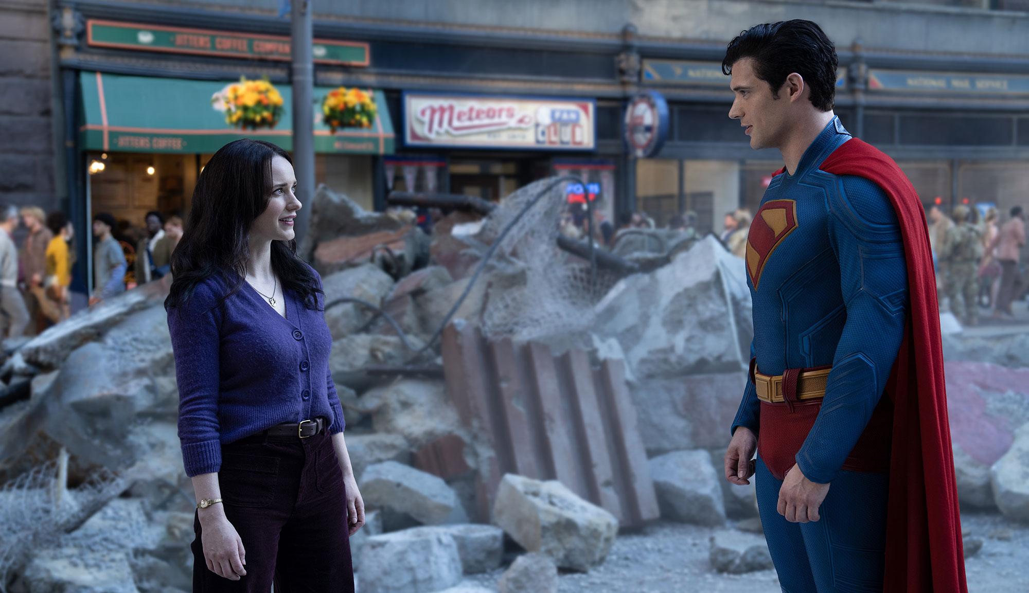 David Corenswet and Rachel Brosnahan in "Superman"