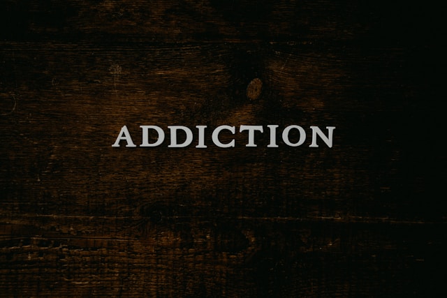 addiction spelled out in graphic