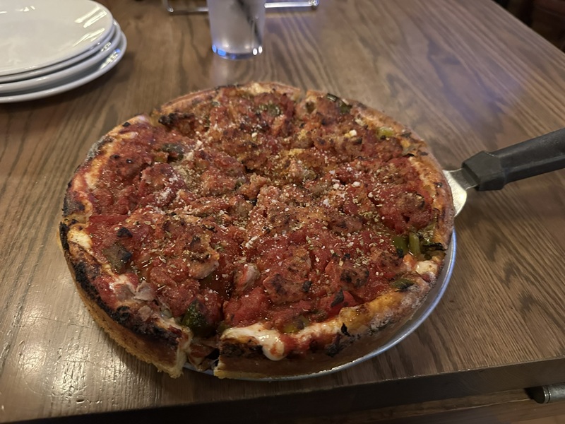 Moretti's deep dish pizza in Chicago full pie 2025