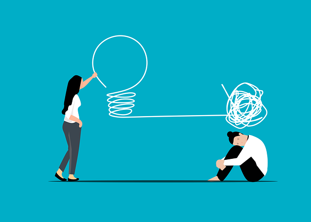 graphic with two people