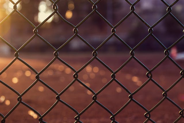 closeup of chain link fence