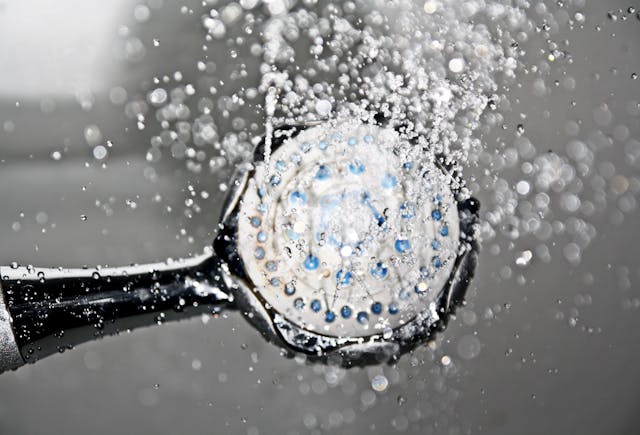 water coming out of shower head