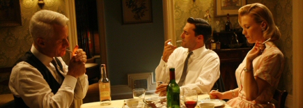 Mad Men - Roger Sterling and Don Draper and Betty sitting together