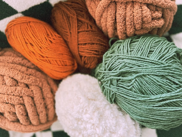 balls of yarn in a variety of colors