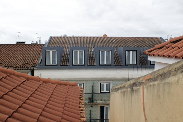 buildings with tiled roofs