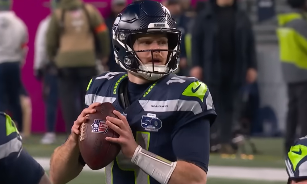 Sam Darnold screen shot 2026 playoffs vs Rams
