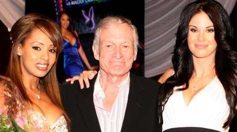 Ida Ljungqvist with Hugh Hefner and 2008 Playboy Playmate of the Year Jayde Nicole at 2009 PMOY event