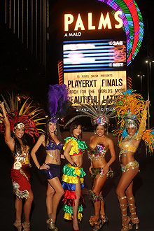 The girls outside the Palms