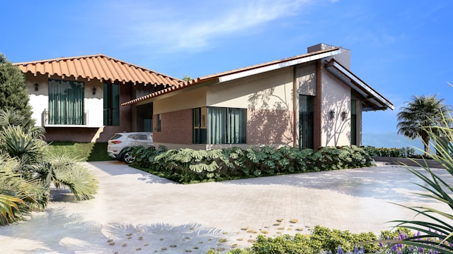 house in suburbs with car parked out front