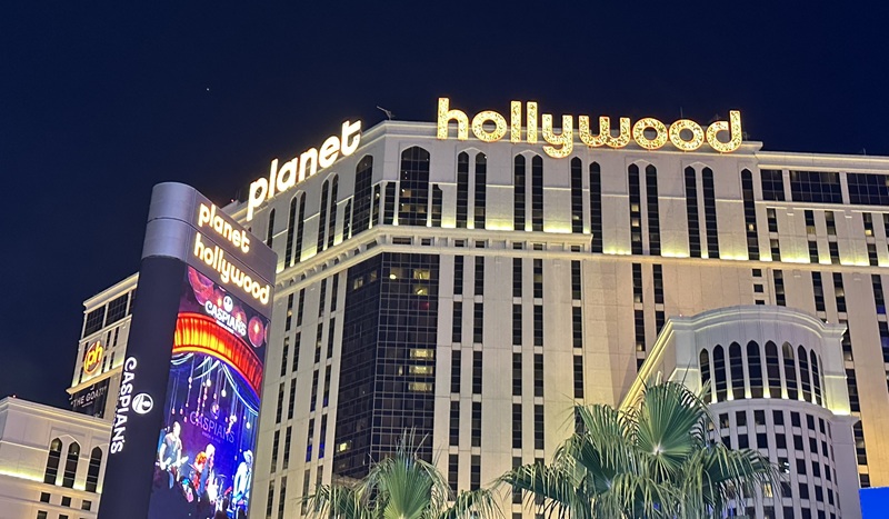 Planet Hollywood hotel and casino in Las Vegas at Night November 2025