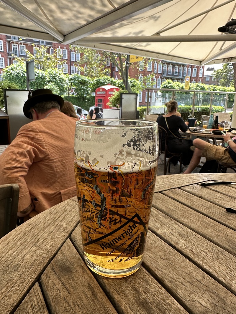 Pint of beer at Lord's tavern in London