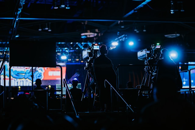 crew working sports broadcast