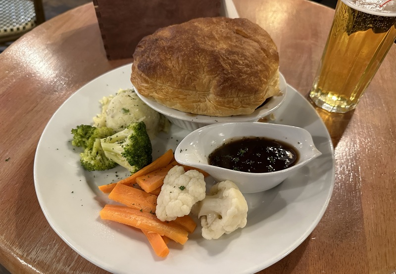 meat pie dish at The White Hart pub in London 2023