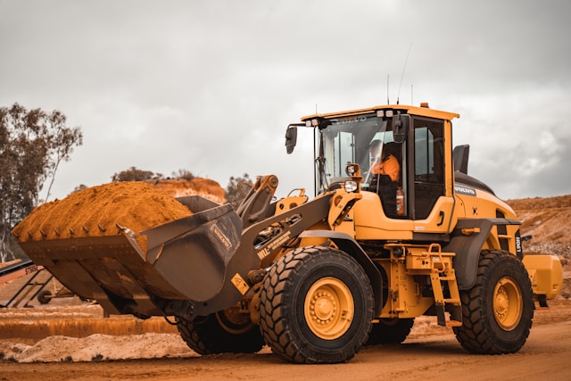 backhoe on construction site
