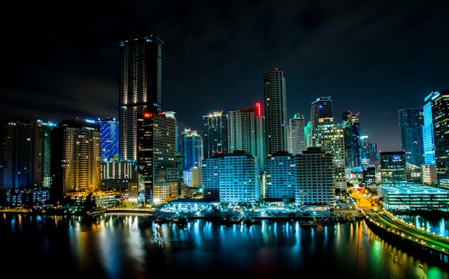 downtown Miami at night
