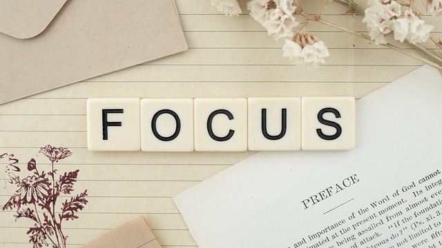 FOCUS spelled out in blocks