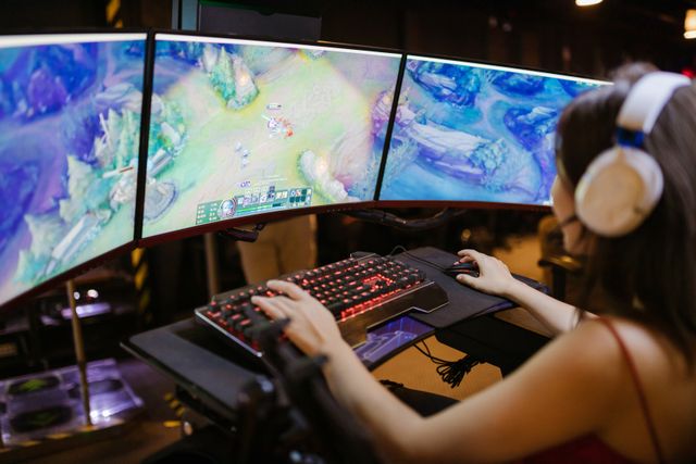 girl playing video games