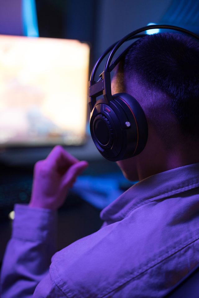 man in headphones