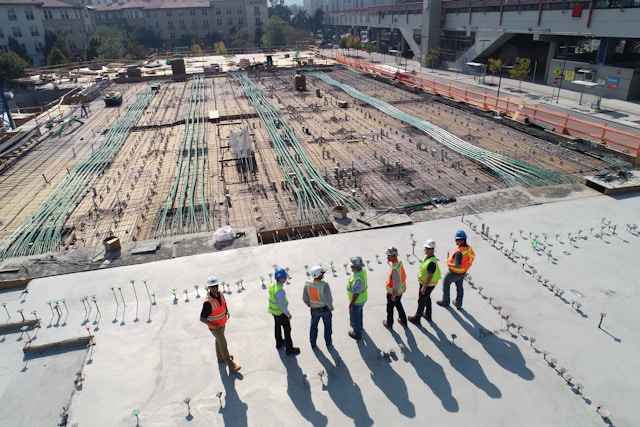 workers on construction site