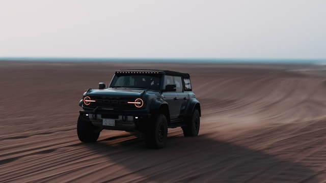 Ford Bronco on dirt road