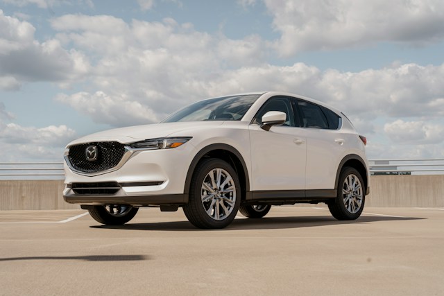 white Mazda SUV