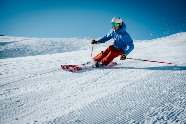 man skiing on sunny day