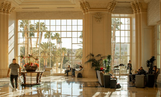 fancy hotel lobby