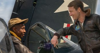 Glen Powell and Jonathan Majors in "Devotion"