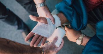 bandage on hand