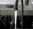water flowing from kitchen sink