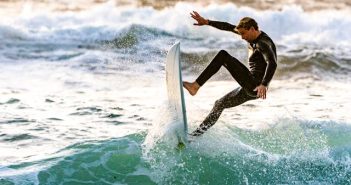 man surfing