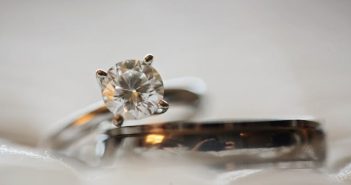 closeup of diamond ring