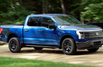 2026 Ford F-150 Lightning blue side angle view